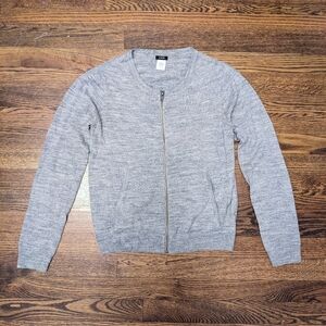 J. Crew Merino Wool Blend Bomber Sweater Jacket
